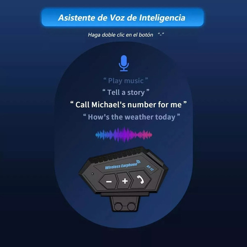 Y Auricular Bluetooth 5.0 Para Motocicleta Con Micrófono
