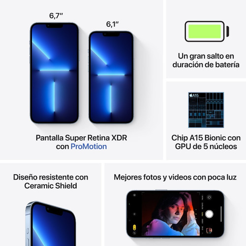 Imagen 7 de 10 de Apple iPhone 13 Pro Max (256 GB) - Azul Sierra