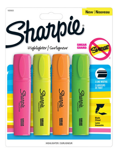 Set Destacadores Sharpie Blade 4 Colores