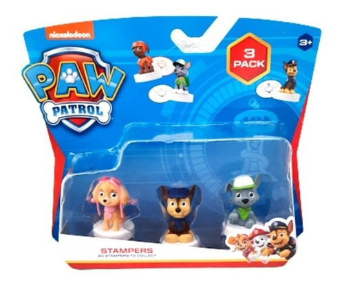 Sellos De Paw Patrol Patrulla Canina Blister X 3 Muñecos