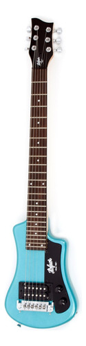 Guitarra eléctrica Höfner Solid Body Shorty de tilo blue con diapasón de palo de rosa