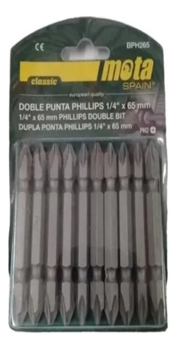 Puntas Philps Mota Doble Ph2 X65mm Blister X 10 Unid. Bph265