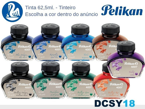 Vidro De Tinta Pelikan 4001 Escolha A Cor | 62,5ml.