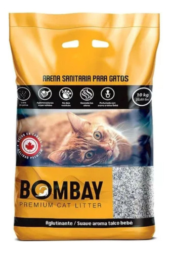 Bombay Arena Sanitaria Aglutinante 10kg Premium Gato/ Fauna x 10kg de peso neto