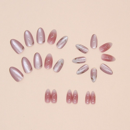 24 Peças De Unhas Postiças, Estilete, Unhas Falsas, Preta, R