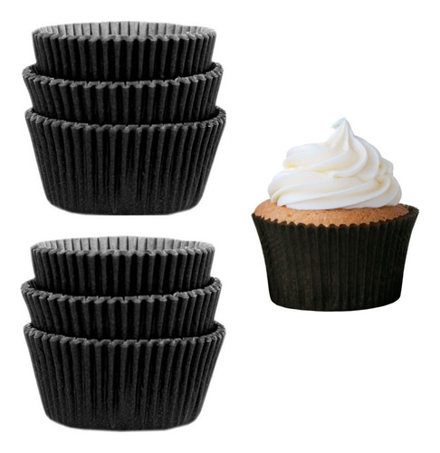 Forminha Cupcake Impermeável C/45 - Mago Cor Preto