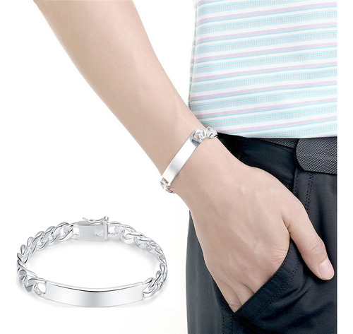 Pulsera Piocha Esclava Doble Grumet Chapado Plata 925