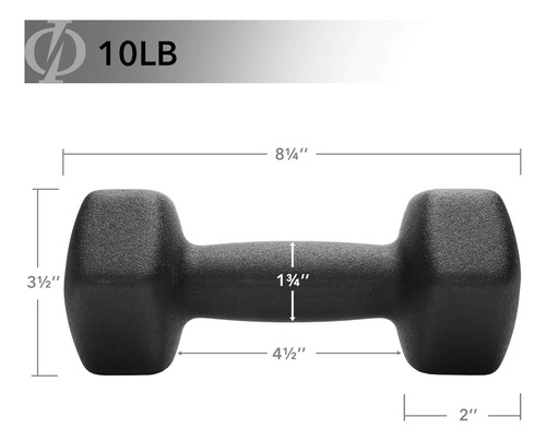 Set Of 2 Neoprene Dumbbell Hand Weights, Hexagon Shape