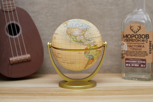 Mini Globo Terraqueo Annova, Estilo Antiguo, Con Soporte