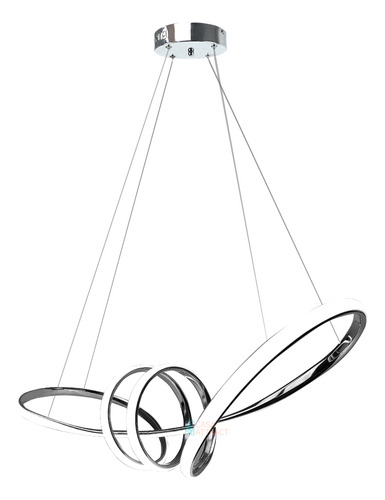 Luminária Pendente Design Moderno Luz Led 127/220V Cromado Sala Jantar Quarto Símbolo Infinito Iluminação Hall De Entrada Casa Attract 4x4sc
