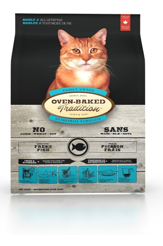 Alimento Gato Oven Baked Traditional Adulto Pescado 4,54kg