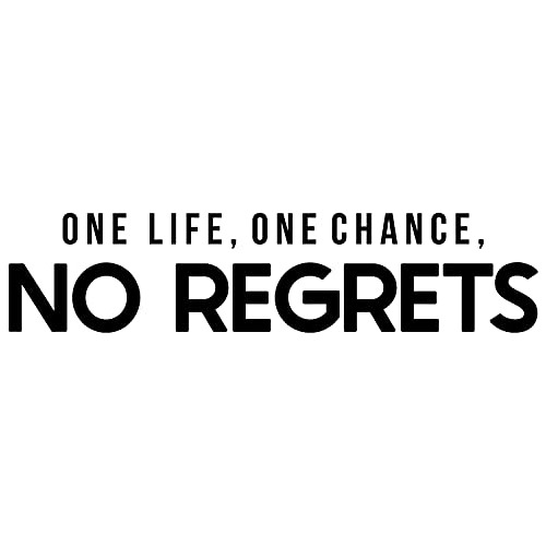 One Life One Chance No Regret Etiqueta De Pared Inspira...
