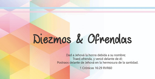 Sobres De Diezmo Y Ofrenda Packx100