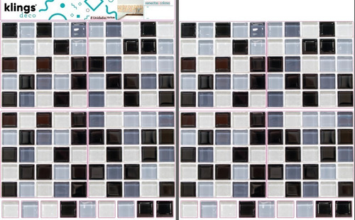Imagen 2 de 4 de Vinilos Decorativos Azulejos Adhesivos Venecitas Gris Vidrio
