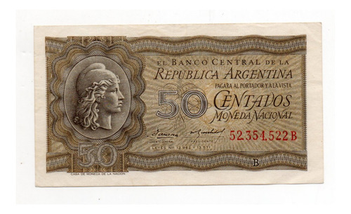 Billete 50 Centavos Moneda Nacional Bottero 1906 Ex