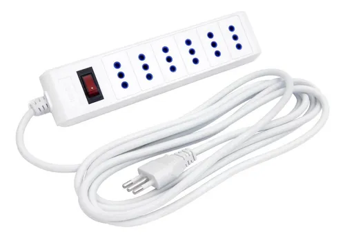 Alargador 6 Tomas Con Interruptor On Off 3 M Blanco