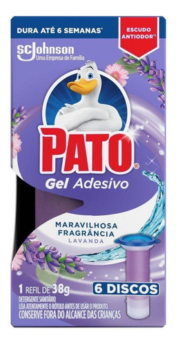 Refil Detergente Sanitário Pato Gel Adesivo Lavanda 38g