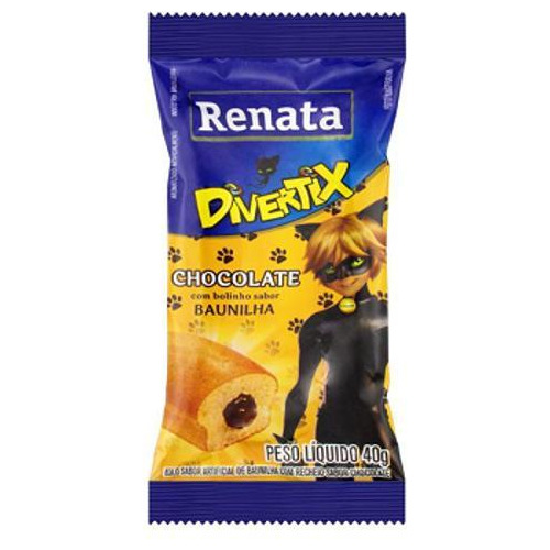 Bolinhos Recheados Divertix Baunilha/chocolate Cx 20 Und