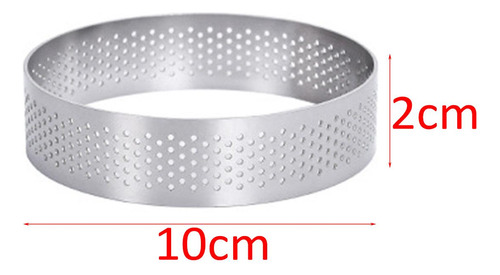 3 Juego De 2 Anillos Para Mousse, Molde Perforado 10cm