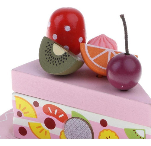 Comida Simulada Para Niños, Tarta Cortada En Madera Para Fie