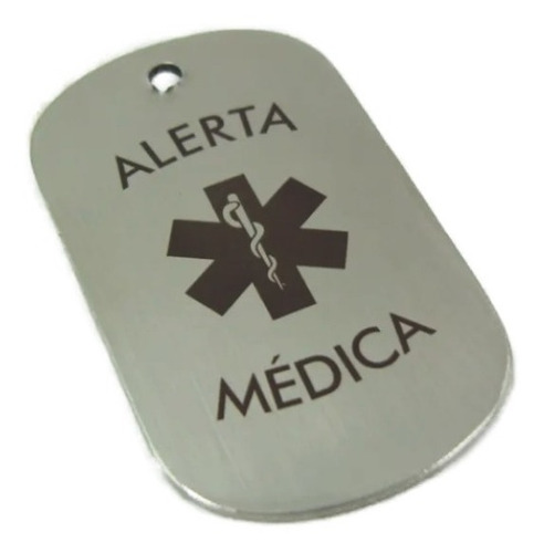 Imagen 2 de 5 de Placa Alerta Medica Estilo Militar Personalizada Con Láser, Cadena Gratis