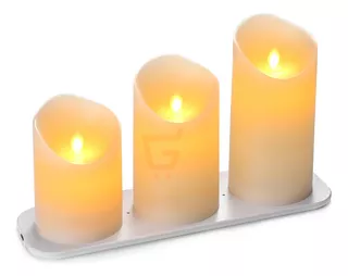 Velas Decorativas Led Tono Calido X3 Unidades Incluye Pilas Color Blanco Fragancia Ninguna X3 Velas Luces Led