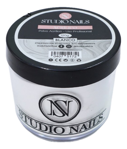 Acrilico Studio Nails 120g Para Uñas Basico - Color Color Blanco