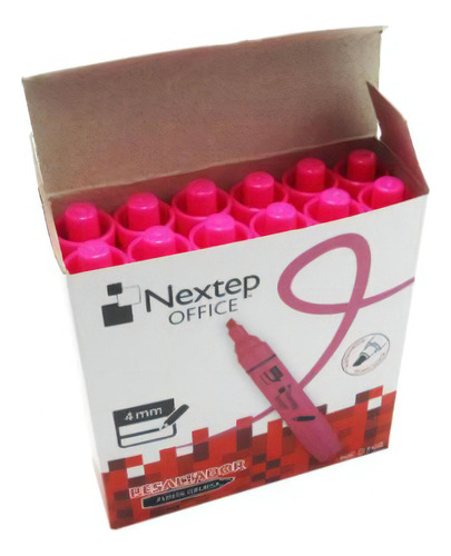 Marcatextos Nextep Ne-079r Color Rosa Caja Con 12 Piezas
