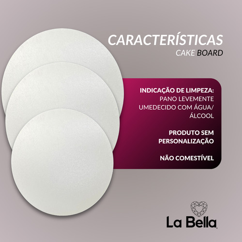 Cake Board Prato Bolo Confeitaria Mdf 3mm Kit Com 10 De 18cm