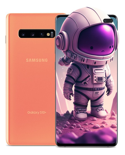 Imagen 5 de 5 de Celular Samsung Galaxy S10+ 128gb 8gb Ram Qhd 2k Naranja Con Adaptador Otg + Regalo