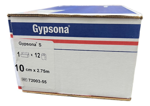 Venda De Yeso Gypsona Gasa Algodón 10cmx2.75m Pack 12 Pzs 