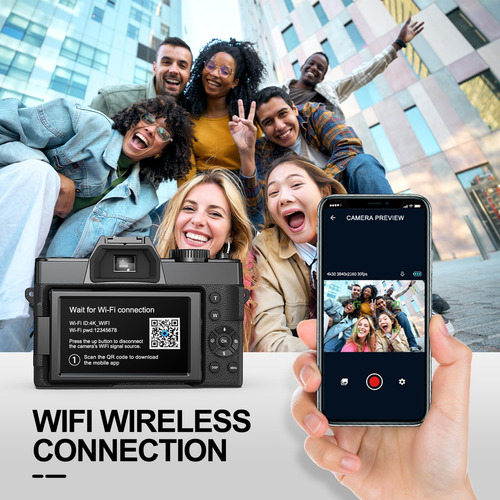 Câmera Digital G-anica 5k 48mp/60fps Wifi De Grande Angular