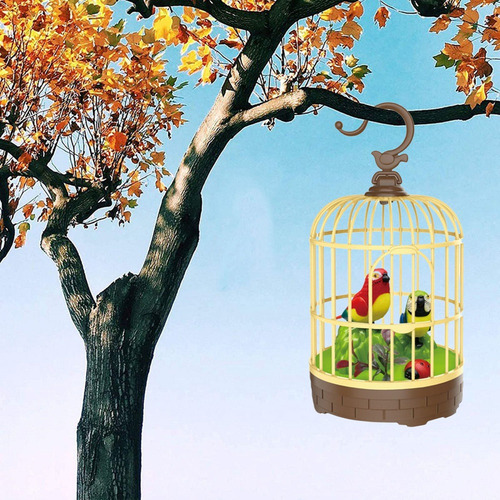 . Singing Chirping Bird En Jaula Realista Sonido Activado
