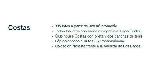 Imagen 3 de 4 de Terreno Al Agua - Puertos Del Lago Costas
