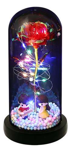 Lámpara De Noche Navideña Para Regalos De Flores, Rosa, Luz