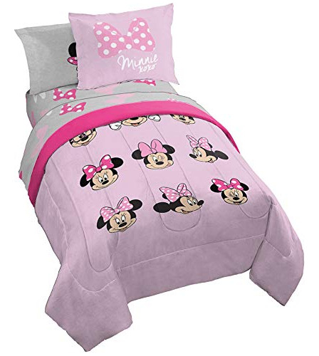 Jay Franco Minnie Mouse Faces Juego De Cama Individual De 5 