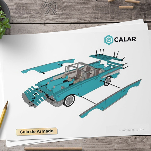 Imagen 9 de 9 de Rompecabezas 3d Auto Chevrolet Bel Air 1957 Maqueta