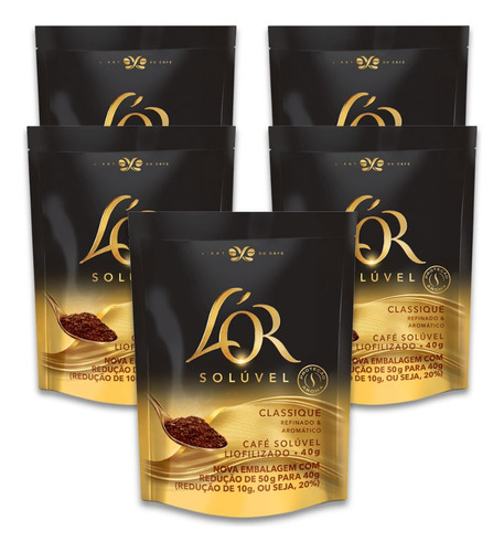 Café Gourmet Solúvel Lor Classique Kit 5 Sachês 40g