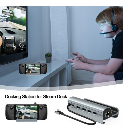 F Hub Usb 3.0 Multipuerto De 60 W Para Steam Deck