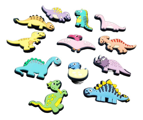 12 Charms Para Sandalias Zueco Crocs Adorno Dinosaurio