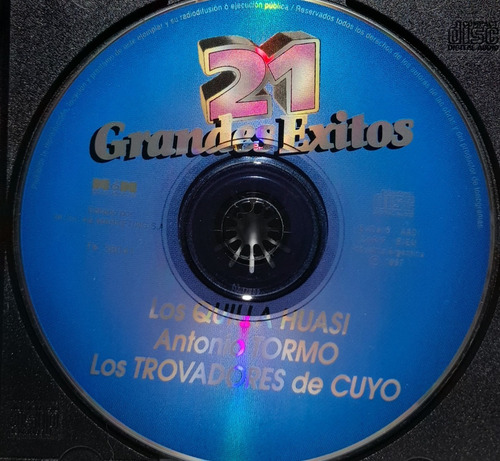 Cd Tormo -quilla Huasi-trovadores De Cuyo (21 Exitos)