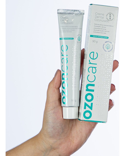 Kit 10 Creme Dental Ozonizado Natural Menta Sem Flúor 90g