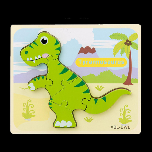 Quebra-cabeças De Dinossauros De Madeira Para 1 2 Crianças