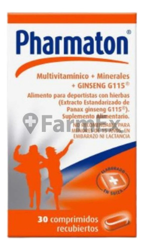 Multivitaminico+minerales+ginseng. Pharmaton. 30comprimidos