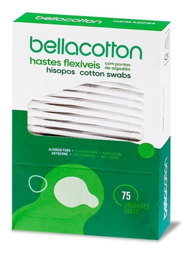 Haste Flexível Bellacotton com 75 unidades