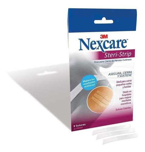 Nexcare Steri Strip Cierre Heridas Cutáneas 9 Suturas 25mm
