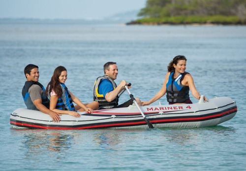 Imagen 2 de 3 de Bote Inflable Marine 4 Intex Con Inflador Y Remos