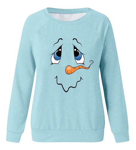 Imagen 8 de 8 de Sudadera Mujer Navidad Manga Larga Cuello Redondo Estampado