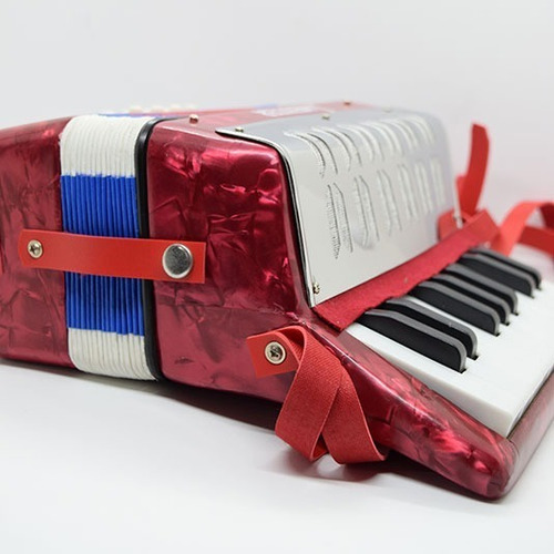 Acordeon Para Niños 17 Teclas Piano Rojo J Meister Mc104wrd