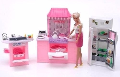 Set Juguetes Muebles Para Barbie Cocina